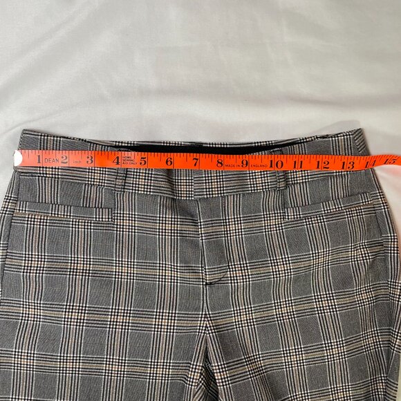 NWT Banana Republic Sloan Pant Size 00P Grey Yellow Plaid Stretch - Picture 6 of 11